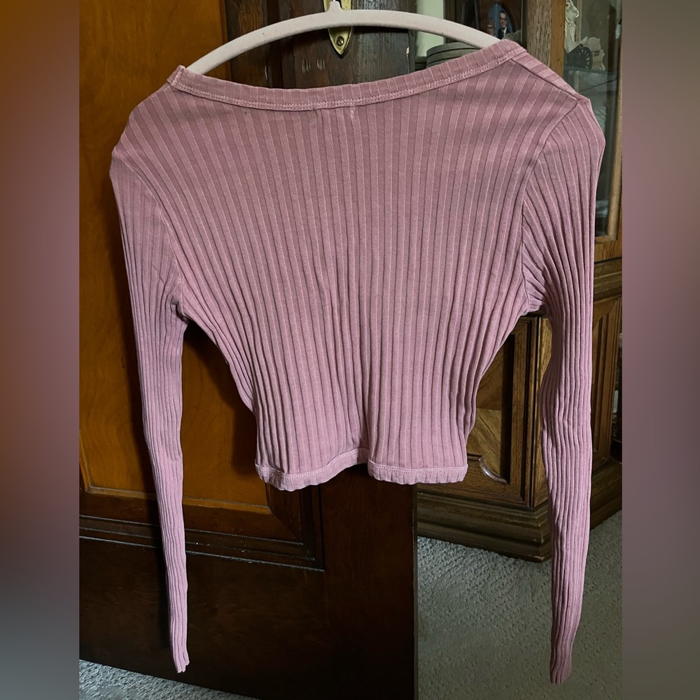 Aerie Ribbed Cropped Cardigan - Picture 3 of 7